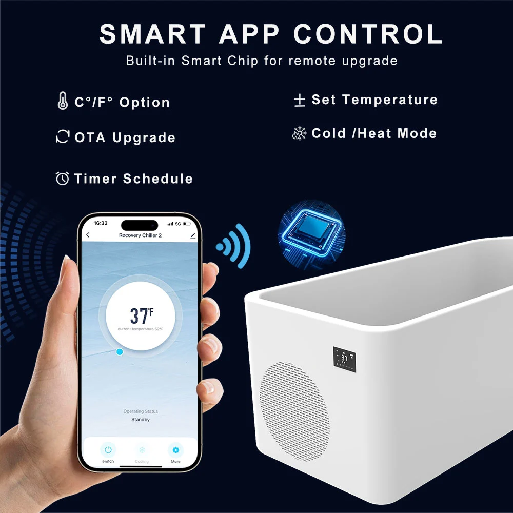 Acrylic Cold Plunge Bathtub With Chiller